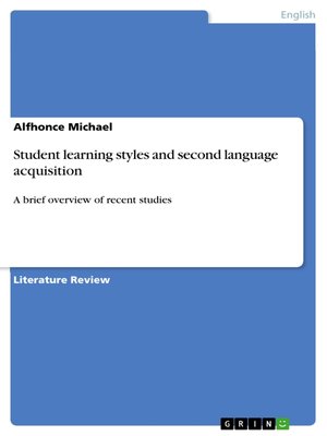 cover image of Student learning styles and second language acquisition